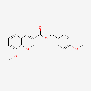molecular formula C19H18O5 B3127626 8-甲氧基-2H-色烯-3-甲酸 4-甲氧基苄酯 CAS No. 338420-70-5