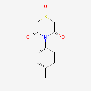 molecular formula C11H11NO3S B3127643 4-(4-Methylphenyl)-1lambda~4~,4-thiazinane-1,3,5-trione CAS No. 338421-03-7