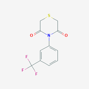 molecular formula C11H8F3NO2S B3127650 4-[3-(Trifluoromethyl)phenyl]-3,5-thiomorpholinedione CAS No. 338421-06-0