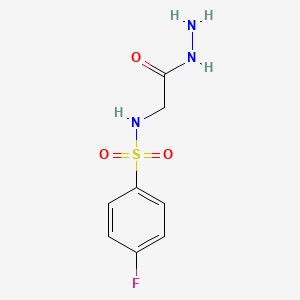 molecular formula C8H10FN3O3S B3127659 4-fluoro-N-(2-hydrazino-2-oxoethyl)benzenesulfonamide CAS No. 338421-54-8