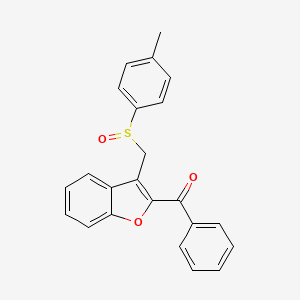 molecular formula C23H18O3S B3127722 (3-{[(4-Methylphenyl)sulfinyl]methyl}-1-benzofuran-2-yl)(phenyl)methanone CAS No. 338423-90-8