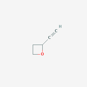 molecular formula C5H6O B3127738 2-乙炔氧杂环丁烷 CAS No. 33869-43-1