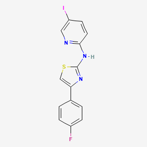 molecular formula C14H9FIN3S B3127790 N-[4-(4-fluorophenyl)-1,3-thiazol-2-yl]-5-iodo-2-pyridinamine CAS No. 338748-98-4