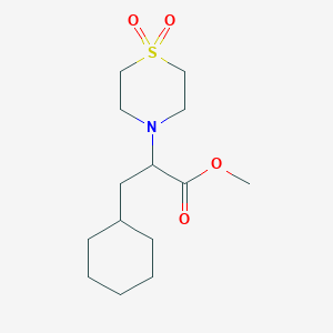 molecular formula C14H25NO4S B3127797 Methyl 3-cyclohexyl-2-(1,1-dioxo-1,4-thiazinan-4-yl)propanoate CAS No. 338749-35-2
