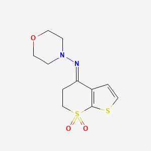 molecular formula C11H14N2O3S2 B3127810 (E)-N-Morpholin-4-yl-7,7-dioxo-5,6-dihydrothieno[2,3-b]thiopyran-4-imine CAS No. 338749-61-4