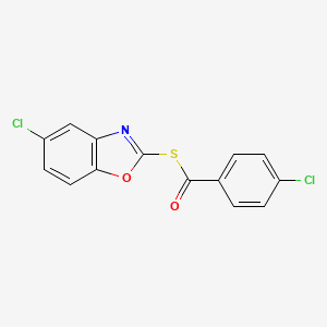 molecular formula C14H7Cl2NO2S B3127834 S-(5-chloro-1,3-benzoxazol-2-yl) 4-chlorobenzenecarbothioate CAS No. 338750-72-4