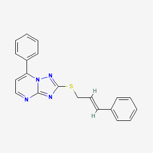 molecular formula C20H16N4S B3127839 7-苯基-2-[(E)-3-苯基丙-2-烯基]硫烷基-[1,2,4]三唑并[1,5-a]嘧啶 CAS No. 338751-51-2
