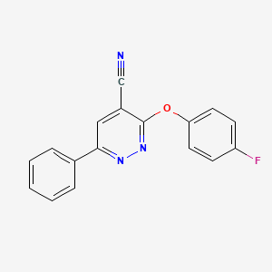molecular formula C17H10FN3O B3127849 3-(4-Fluorophenoxy)-6-phenylpyridazine-4-carbonitrile CAS No. 338751-73-8