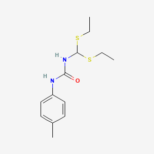 molecular formula C13H20N2OS2 B3127865 N-[bis(ethylsulfanyl)methyl]-N'-(4-methylphenyl)urea CAS No. 338752-78-6