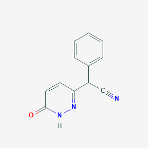 molecular formula C12H9N3O B3127868 2-(6-羟基吡啶并哒嗪-3-基)-2-苯基乙腈 CAS No. 338753-08-5