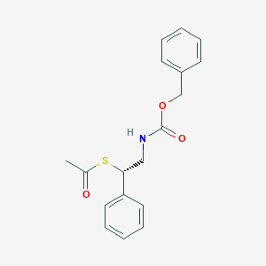 molecular formula C18H19NO3S B312788 S-(2-{[(benzyloxy)carbonyl]amino}-1-phenylethyl) ethanethioate 