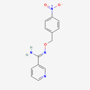 molecular formula C13H12N4O3 B3127882 N'-[(4-nitrophenyl)methoxy]pyridine-3-carboximidamide CAS No. 338753-67-6
