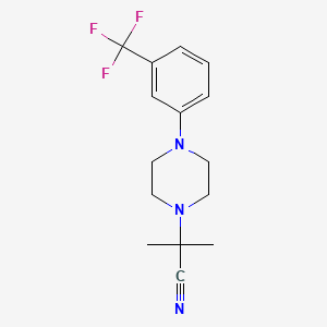 molecular formula C15H18F3N3 B3127890 2-Methyl-2-{4-[3-(trifluoromethyl)phenyl]piperazino}propanenitrile CAS No. 338754-04-4