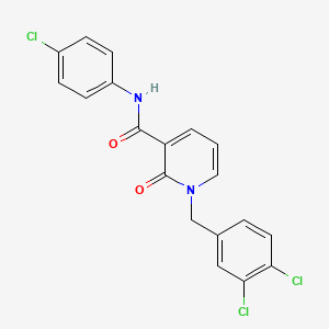 molecular formula C19H13Cl3N2O2 B3127901 N-(4-chlorophenyl)-1-(3,4-dichlorobenzyl)-2-oxo-1,2-dihydro-3-pyridinecarboxamide CAS No. 338754-36-2