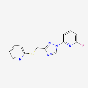 molecular formula C13H10FN5S B3127905 2-氟-6-{3-[(2-吡啶基硫烷基)甲基]-1H-1,2,4-三唑-1-基}吡啶 CAS No. 338756-03-9
