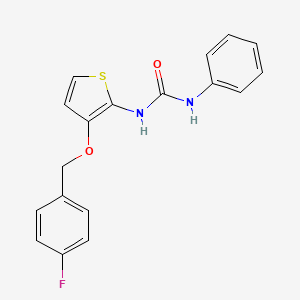 molecular formula C18H15FN2O2S B3127909 N-{3-[(4-fluorobenzyl)oxy]-2-thienyl}-N'-phenylurea CAS No. 338756-19-7