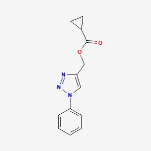 molecular formula C13H13N3O2 B3127922 (1-phenyl-1H-1,2,3-triazol-4-yl)methyl cyclopropanecarboxylate CAS No. 338757-30-5