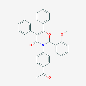 molecular formula C31H25NO4 B312793 3-(4-acetylphenyl)-2-(2-methoxyphenyl)-5,6-diphenyl-2,3-dihydro-4H-1,3-oxazin-4-one 