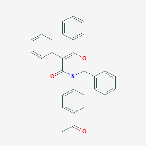 molecular formula C30H23NO3 B312794 2,5,6-Triphenyl-3-(4-acetylphenyl)-2,3-dihydro-4H-1,3-oxazine-4-one 