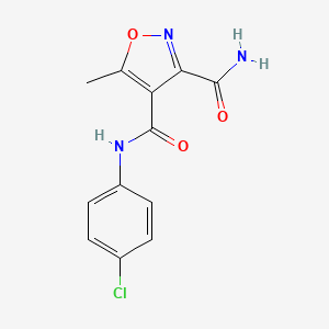 molecular formula C12H10ClN3O3 B3127975 N~4~-(4-chlorophenyl)-5-methyl-3,4-isoxazoledicarboxamide CAS No. 338761-32-3