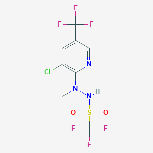 molecular formula C8H6ClF6N3O2S B3127987 N'-[3-chloro-5-(trifluoromethyl)-2-pyridinyl](trifluoro)-N'-methylmethanesulfonohydrazide CAS No. 338770-29-9