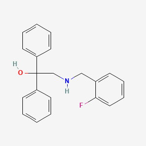 molecular formula C21H20FNO B3128000 2-[(2-Fluorobenzyl)amino]-1,1-diphenyl-1-ethanol CAS No. 338771-43-0