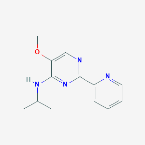 molecular formula C13H16N4O B3128002 N-异丙基-5-甲氧基-2-(2-吡啶基)-4-嘧啶胺 CAS No. 338771-57-6