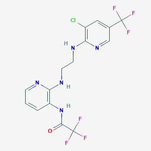 molecular formula C15H12ClF6N5O B3128015 N-[2-[2-[[3-chloro-5-(trifluoromethyl)pyridin-2-yl]amino]ethylamino]pyridin-3-yl]-2,2,2-trifluoroacetamide CAS No. 338772-65-9