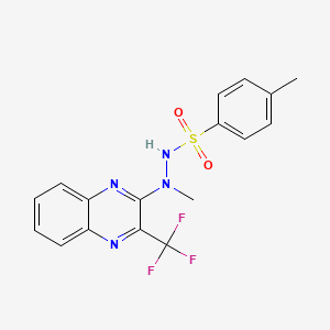 molecular formula C17H15F3N4O2S B3128038 N',4-dimethyl-N'-[3-(trifluoromethyl)-2-quinoxalinyl]benzenesulfonohydrazide CAS No. 338773-27-6