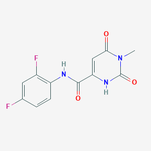 molecular formula C12H9F2N3O3 B3128058 N-(2,4-difluorophenyl)-6-hydroxy-1-methyl-2-oxo-1,2-dihydro-4-pyrimidinecarboxamide CAS No. 338774-77-9
