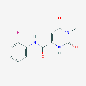 molecular formula C12H10FN3O3 B3128061 N-(2-fluorophenyl)-6-hydroxy-1-methyl-2-oxo-1,2-dihydro-4-pyrimidinecarboxamide CAS No. 338774-84-8