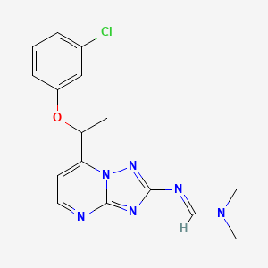 molecular formula C16H17ClN6O B3128073 N'-{7-[1-(3-chlorophenoxy)ethyl][1,2,4]triazolo[1,5-a]pyrimidin-2-yl}-N,N-dimethyliminoformamide CAS No. 338775-05-6