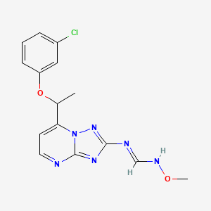 molecular formula C15H15ClN6O2 B3128076 N'-[7-[1-(3-chlorophenoxy)ethyl]-[1,2,4]triazolo[1,5-a]pyrimidin-2-yl]-N-methoxymethanimidamide CAS No. 338775-06-7