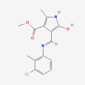 Methyl 4-((3-chloro-2-methylanilino)methylene)-2-methyl-5-oxo-4,5-dihydro-1H-pyrrole-3-carboxylate