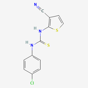 molecular formula C12H8ClN3S2 B3128095 1-(4-氯苯基)-3-(3-氰基噻吩-2-基)硫脲 CAS No. 338777-42-7