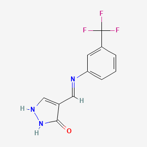 molecular formula C11H8F3N3O B3128101 4-{[3-(trifluoromethyl)anilino]methylene}-2,4-dihydro-3H-pyrazol-3-one CAS No. 338777-72-3