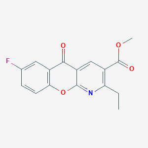 molecular formula C16H12FNO4 B3128108 methyl 2-ethyl-7-fluoro-5-oxo-5H-chromeno[2,3-b]pyridine-3-carboxylate CAS No. 338778-12-4