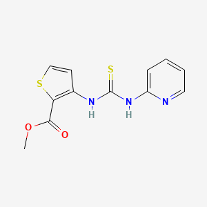 molecular formula C12H11N3O2S2 B3128129 Methyl 3-{[(2-pyridinylamino)carbothioyl]amino}-2-thiophenecarboxylate CAS No. 338780-17-9