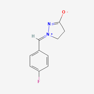 molecular formula C10H9FN2O B3128145 (2E)-2-[(4-fluorophenyl)methylidene]-3,4-dihydropyrazol-2-ium-5-olate CAS No. 338781-06-9