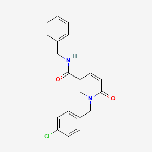molecular formula C20H17ClN2O2 B3128150 N-benzyl-1-(4-chlorobenzyl)-6-oxo-1,6-dihydro-3-pyridinecarboxamide CAS No. 338783-31-6