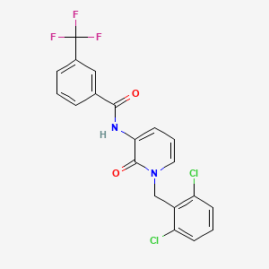 molecular formula C20H13Cl2F3N2O2 B3128173 N-[1-(2,6-二氯苄基)-2-氧代-1,2-二氢-3-吡啶基]-3-(三氟甲基)苯甲酰胺 CAS No. 338784-19-3