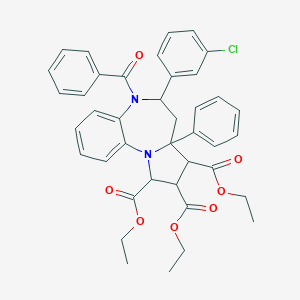 molecular formula C40H39ClN2O7 B312818 triethyl 5-benzoyl-6-(3-chlorophenyl)-7a-phenyl-6,7,7a,8,9,10-hexahydro-5H-pyrrolo[1,2-a][1,5]benzodiazepine-8,9,10-tricarboxylate 