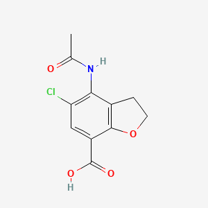 molecular formula C11H10ClNO4 B3128203 4-乙酰氨基-5-氯-2,3 二氢香豆酮-7-羧酸 CAS No. 338791-13-2