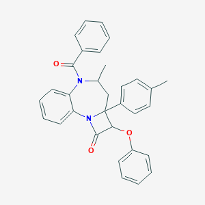 molecular formula C32H28N2O3 B312821 8-Benzoyl-7-methyl-5-(4-methylphenyl)-4-phenoxy-2,8-diazatricyclo[7.4.0.02,5]trideca-1(13),9,11-trien-3-one 