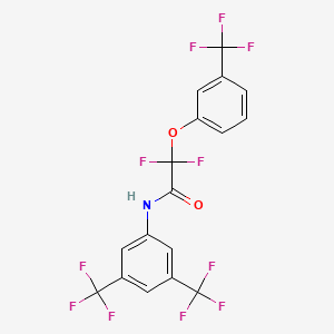 molecular formula C17H8F11NO2 B3128228 N-[3,5-bis(trifluoromethyl)phenyl]-2,2-difluoro-2-[3-(trifluoromethyl)phenoxy]acetamide CAS No. 338792-12-4