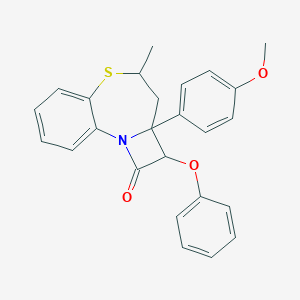 molecular formula C25H23NO3S B312825 2-Methyl-4-(4-methoxyphenyl)-11-phenoxy-4,5-ethano-2,3,4,5-tetrahydro-1,5-benzothiazepine-10-one 