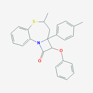 molecular formula C25H23NO2S B312826 2-Methyl-4-(4-methylphenyl)-11-phenoxy-4,5-ethano-2,3,4,5-tetrahydro-1,5-benzothiazepine-10-one 