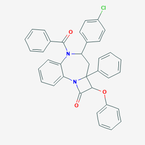molecular formula C36H27ClN2O3 B312833 8-Benzoyl-7-(4-chlorophenyl)-4-phenoxy-5-phenyl-2,8-diazatricyclo[7.4.0.02,5]trideca-1(13),9,11-trien-3-one 