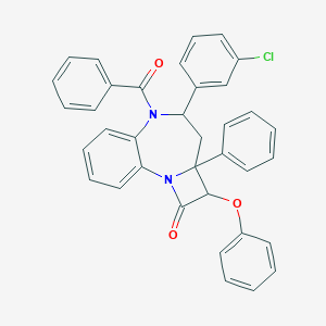 molecular formula C36H27ClN2O3 B312834 8-Benzoyl-7-(3-chlorophenyl)-4-phenoxy-5-phenyl-2,8-diazatricyclo[7.4.0.02,5]trideca-1(13),9,11-trien-3-one 