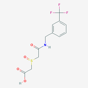 molecular formula C12H12F3NO4S B3128349 2-[(2-Oxo-2-{[3-(trifluoromethyl)benzyl]amino}ethyl)sulfinyl]acetic acid CAS No. 338953-77-8